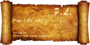 Pap Lázár névjegykártya